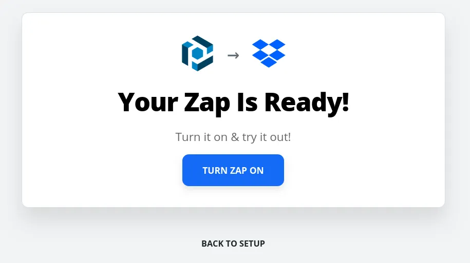 Zap is ready