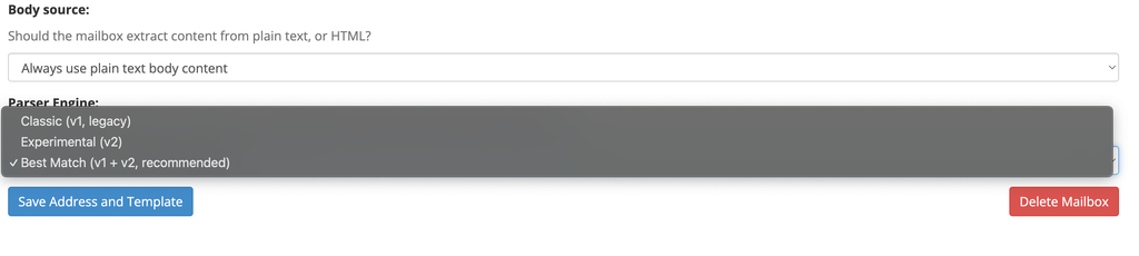 Zapier email parser - engine A screen capture
