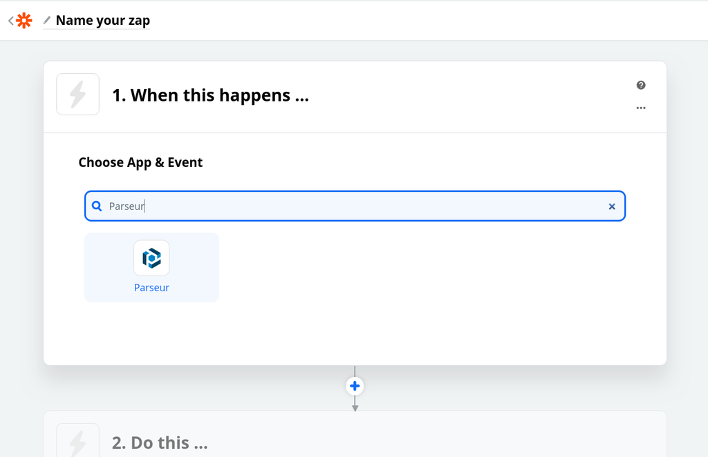 Define Parseur as trigger application